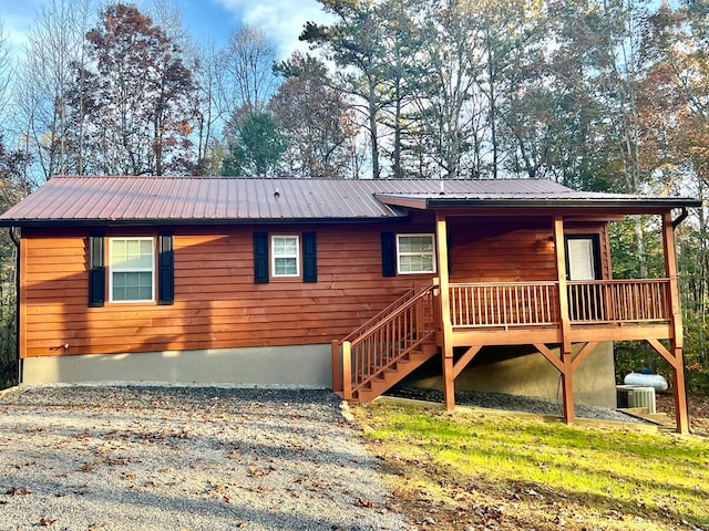 view of log-style house