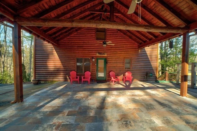 view of patio with ceiling fan