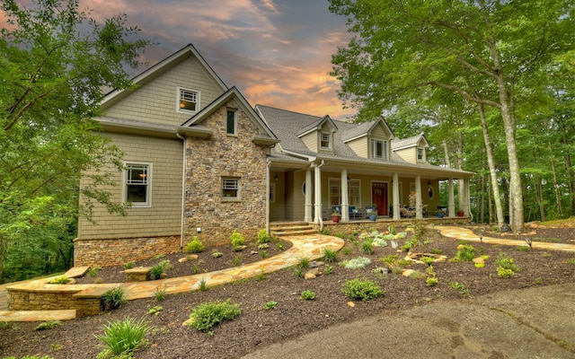 view of front of home with a porch