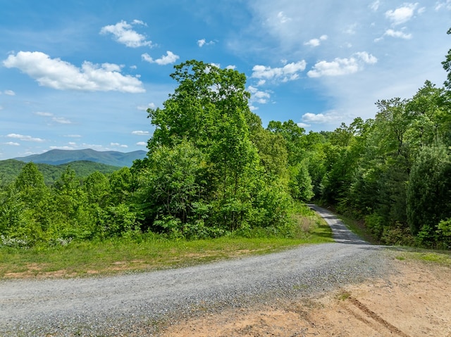 view of road with a mountain view