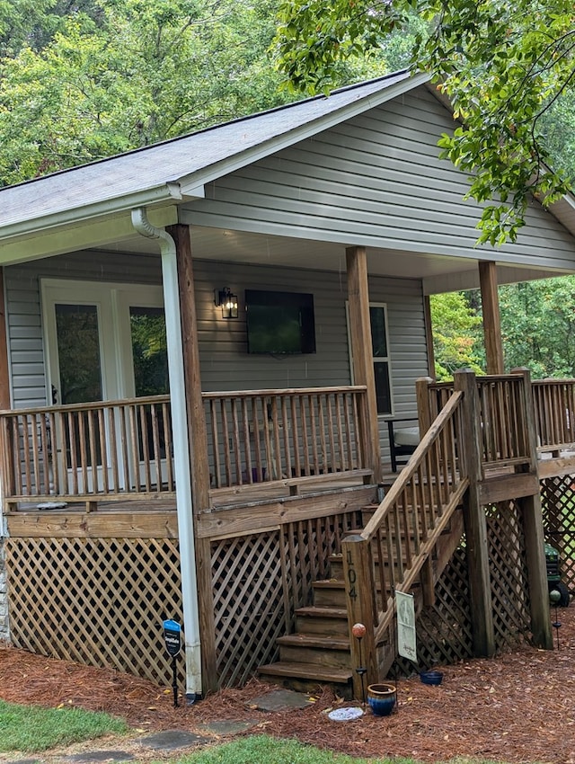 exterior space with covered porch