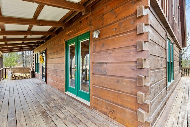 deck featuring french doors