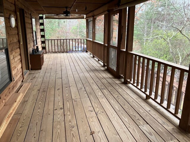 147 Holly Ridge Ln, Murphy, NC 28906 - wooden deck featuring ceiling fan