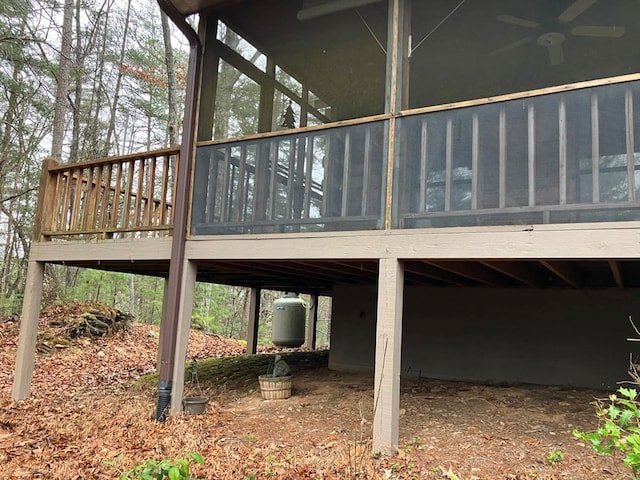 147 Holly Ridge Ln, Murphy, NC 28906 - wooden deck with ceiling fan