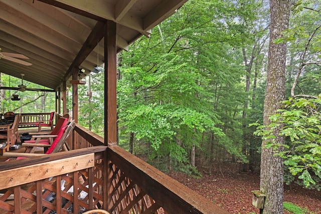 80 Stegall Mill Rdg, Ellijay, GA 30536 - wooden deck with ceiling fan