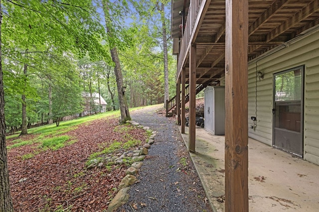 80 Stegall Mill Rdg, Ellijay, GA 30536 - view of yard with stairway and a patio