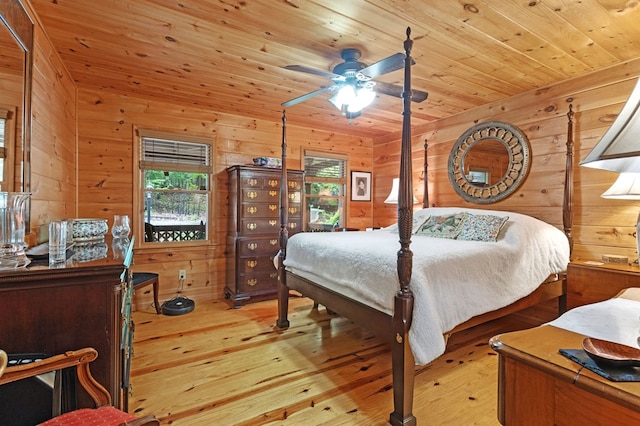 80 Stegall Mill Rdg, Ellijay, GA 30536 - bedroom with wooden walls, wood-type flooring, multiple windows, and wood ceiling