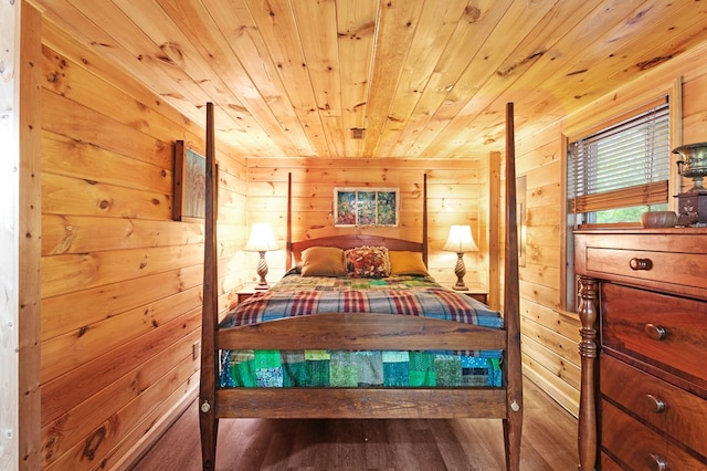 80 Stegall Mill Rdg, Ellijay, GA 30536 - bedroom with wooden walls, wood finished floors, and wooden ceiling