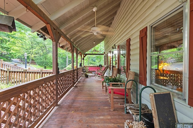 80 Stegall Mill Rdg, Ellijay, GA 30536 - wooden porch featuring ceiling fan