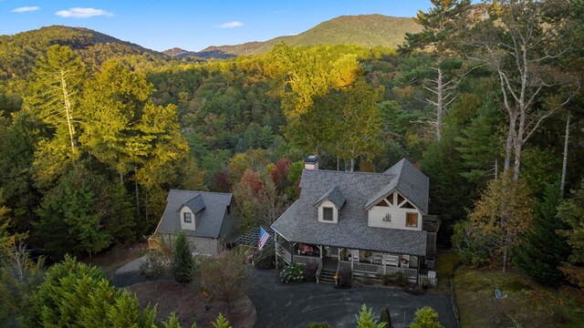 aerial view featuring a mountain view