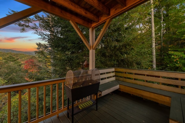 view of deck at dusk