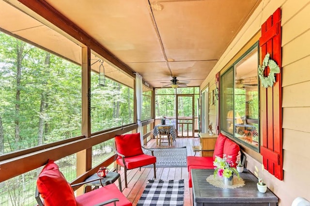 34 Clover Ln, Murphy, NC 28906 - sunroom / solarium featuring a ceiling fan