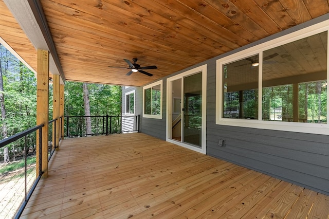 deck with ceiling fan