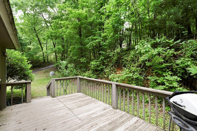249 Chatuge Woods Dr, Hayesville, NC 28904 - wooden terrace featuring area for grilling