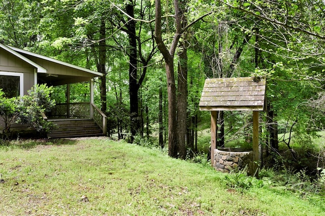 249 Chatuge Woods Dr, Hayesville, NC 28904 - view of grassy yard with a forest view