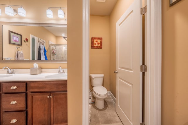 56 Highland Pointe Dr, Ellijay, GA 30536 - bathroom with tile patterned flooring, double vanity, and a shower