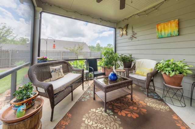 56 Highland Pointe Dr, Ellijay, GA 30536 - sunroom / solarium featuring a ceiling fan and an outdoor living space