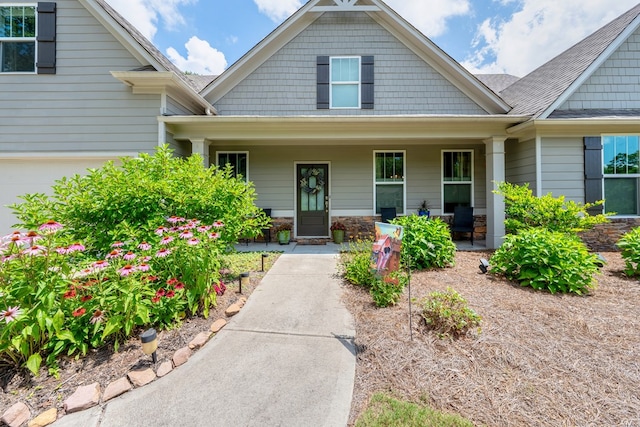 56 Highland Pointe Dr, Ellijay, GA 30536 - entrance to property featuring a porch and stone siding