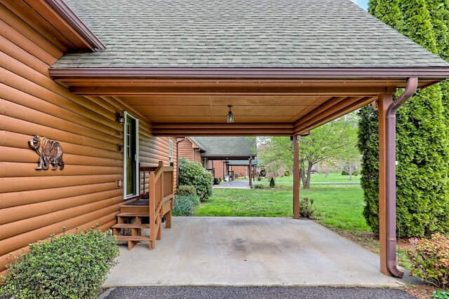 view of patio with a carport
