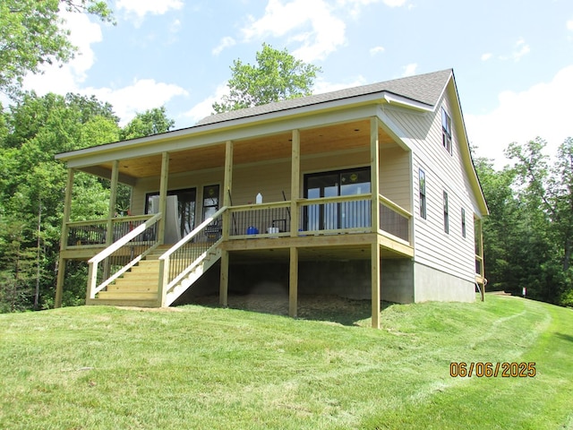 12 Shelton Springs S/D, Hayesville, NC 28904 - back of house featuring a yard and stairs