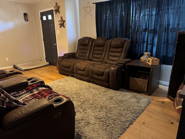 living room featuring wood-type flooring