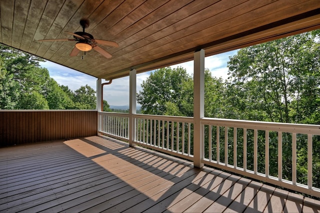 deck featuring ceiling fan