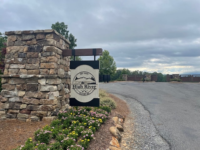 view of community sign