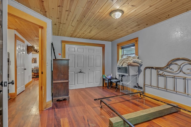 32 Mountain Meadows Dr, Hayesville, NC 28904 - exercise room with wood ceiling and wood finished floors