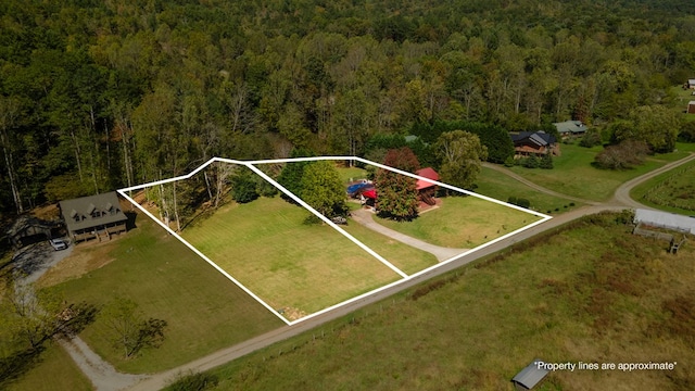 32 Mountain Meadows Dr, Hayesville, NC 28904 - aerial overview of property's location featuring a forest and property boundaries highlighted