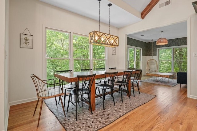 159 Cinnamon Fern Ln, Big Canoe, GA 30143 - dining room featuring wood finished floors, beamed ceiling, and baseboards