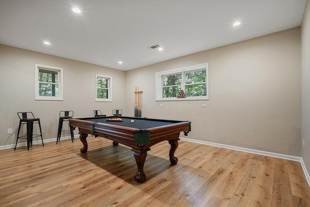 159 Cinnamon Fern Ln, Big Canoe, GA 30143 - game room featuring baseboards, light wood finished floors, pool table, and recessed lighting