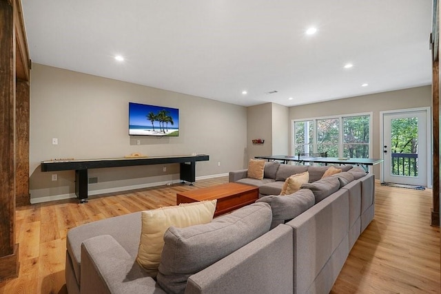 159 Cinnamon Fern Ln, Big Canoe, GA 30143 - living area with light wood finished floors, recessed lighting, and baseboards
