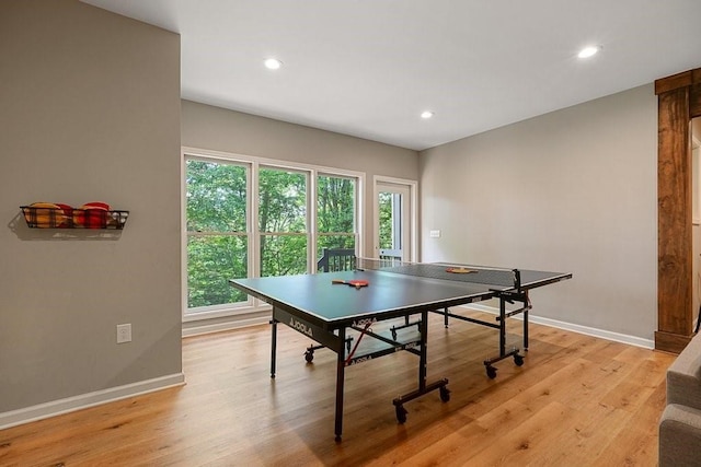 159 Cinnamon Fern Ln, Big Canoe, GA 30143 - rec room with baseboards, light wood finished floors, and recessed lighting
