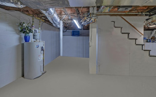 30 Proctor St, Murphy, NC 28906 - unfinished below grade area with water heater and stairs