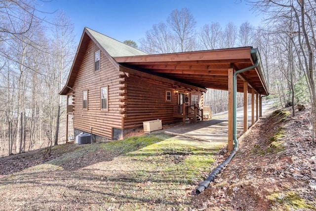 view of home's exterior featuring central AC