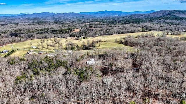 aerial view featuring a mountain view