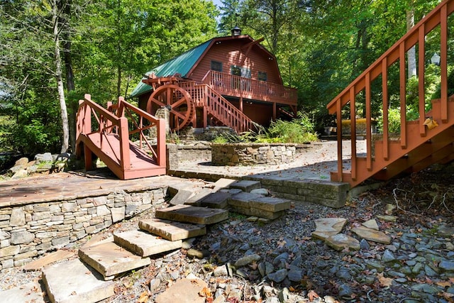 view of play area featuring a deck