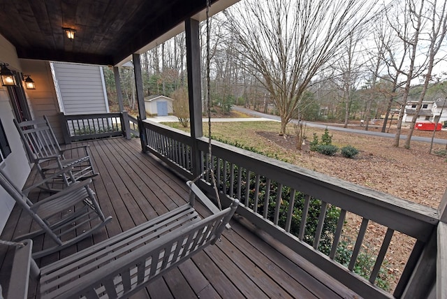 wooden deck with a porch