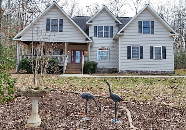 view of front of house with covered porch