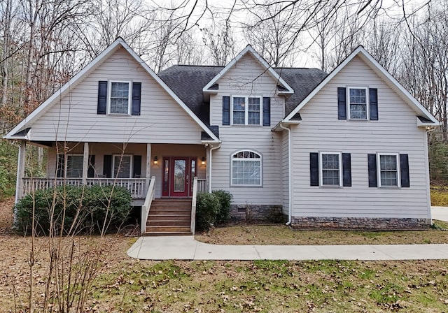 view of front of house with covered porch