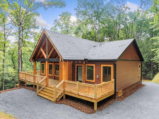 241 Lemmon Ln, Ellijay, GA 30540 - chalet / cabin featuring a shingled roof, a porch, crawl space, and board and batten siding