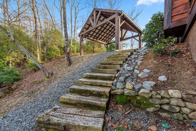 view of yard with stairway