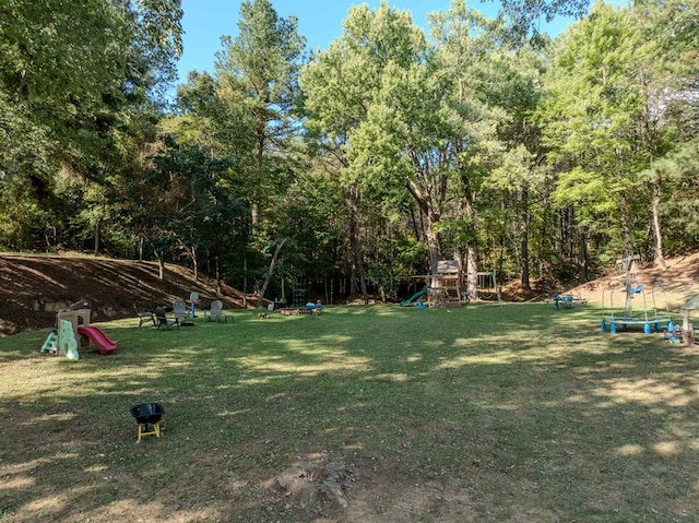 view of yard featuring a playground