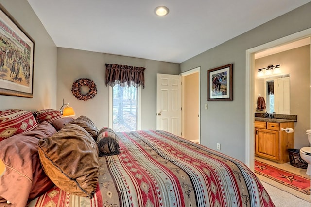 444 Wild Turkey, Tiger, GA 30576 - bedroom featuring ensuite bathroom, recessed lighting, and carpet floors