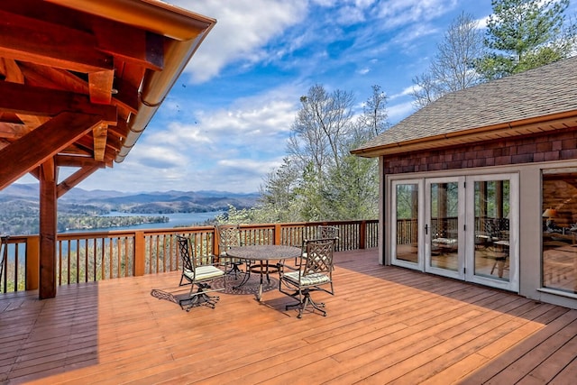 444 Wild Turkey, Tiger, GA 30576 - deck featuring outdoor dining space and a water and mountain view