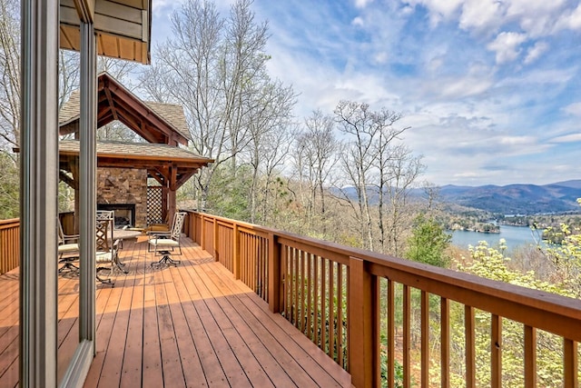 444 Wild Turkey, Tiger, GA 30576 - wooden deck featuring a water and mountain view