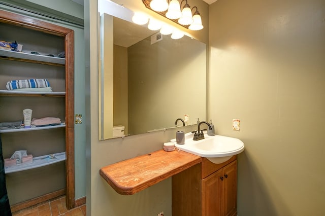 bathroom with vanity and visible vents