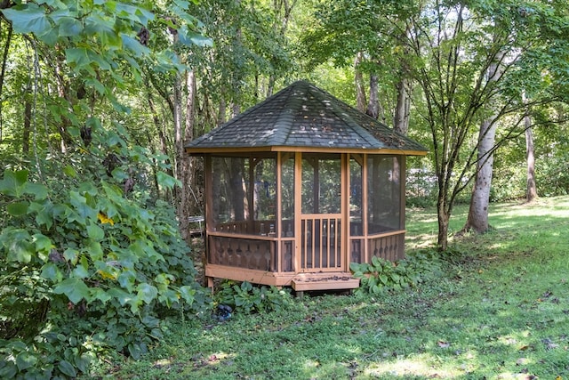 view of outbuilding featuring a gazebo