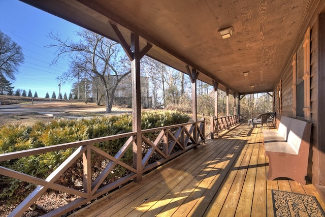 deck featuring a porch