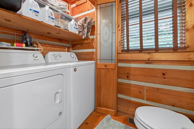106 Butler Creek Rd, Cherry Log, GA 30522 - laundry room featuring washing machine and clothes dryer and light wood-style floors